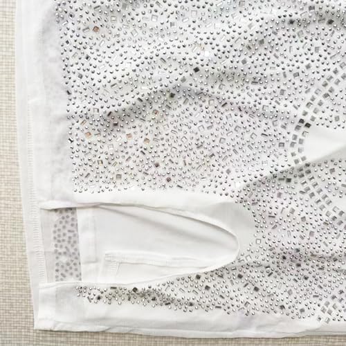 Image of PORRCEY Women's Sexy Elegant Rhinestone Mesh Party Club Night Mini Dress
