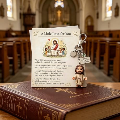 Metal & Resin Jesus Keychain With Inspirational Poem Card, Christian Decor - image 6