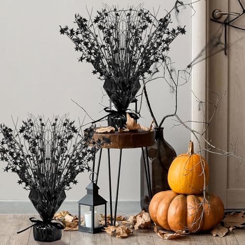 Image of Crowye 3 Pieces Metallic Foil Spray Centerpiece Birthday Table Decoration Star Burst Centerpieces Graduation Table Decor for Birthday 2026 Party Holiday(Black)