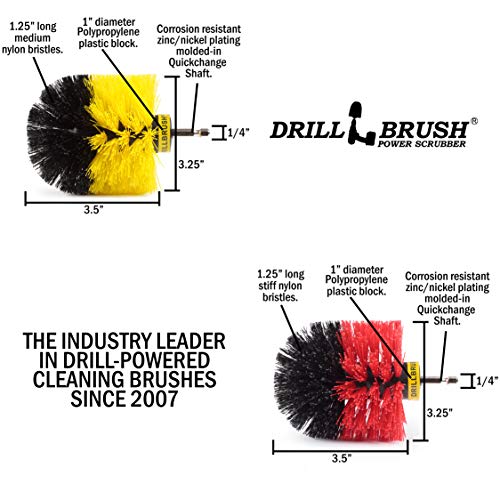 Image of Spin Brush Cleaning Kit - Drill Brush - Concrete, Brick, Fireplace, Stone - Bird Bath - Garden Statuary - Bathroom Accessories - Soap Scum, Hard Water, Mineral, Calcium, Rust Stains and Discoloration