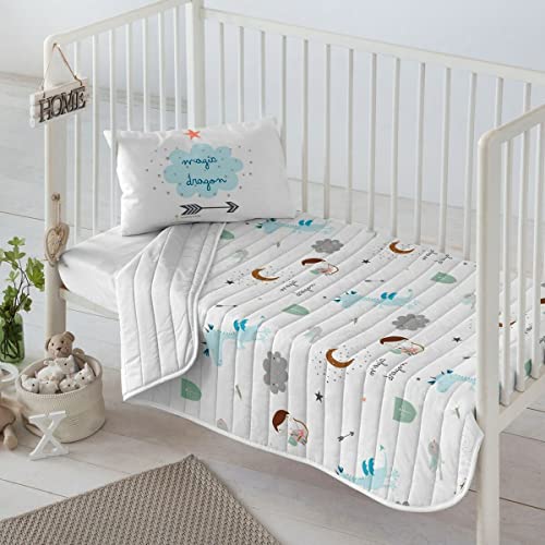 HACIENDO EL INDO Colcha bouti reversible cuna/maxicuna Magic Dragon