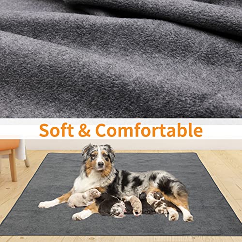 Loobani 2 Packs Extra Large Reusable Dog Mat For Floor, Non-Slip Washable Pee Pads For Dogs, Fast Absorbent Pet Whelping Pads, Puppy Playpen Mat For Incontinence, Housebreak, Crate (36"X48"-Gray) #TOP2