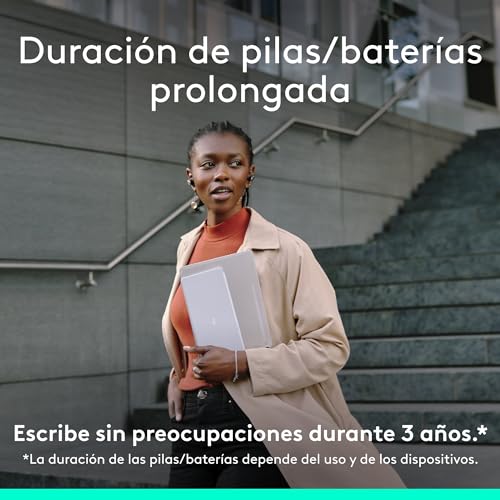 Miniatura 8 de Logitech Keys-To-Go 2, Teclado Bluetooth Portátil Para Tablet Con Tapa Integrada, Teclado Inalámbrico Estilizado Para Windows, Android, Linux, Ipad, Iphone, Mac, Apple Tv, Qwerty Español - Gris Claro