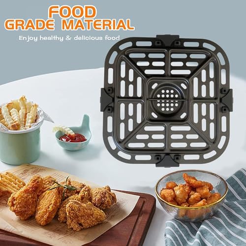 CyHiThai 2QT Square Air Fryer Grill Plate for Instants Air Fryers, Upgraded Air Fryer Grill Pan Crisper Plate Tray Insert Rack Grate Grid Shelf for 2QT Instants Air Fryers, Nonstick, Dishwasher Safe by CyHiThai - Image 2