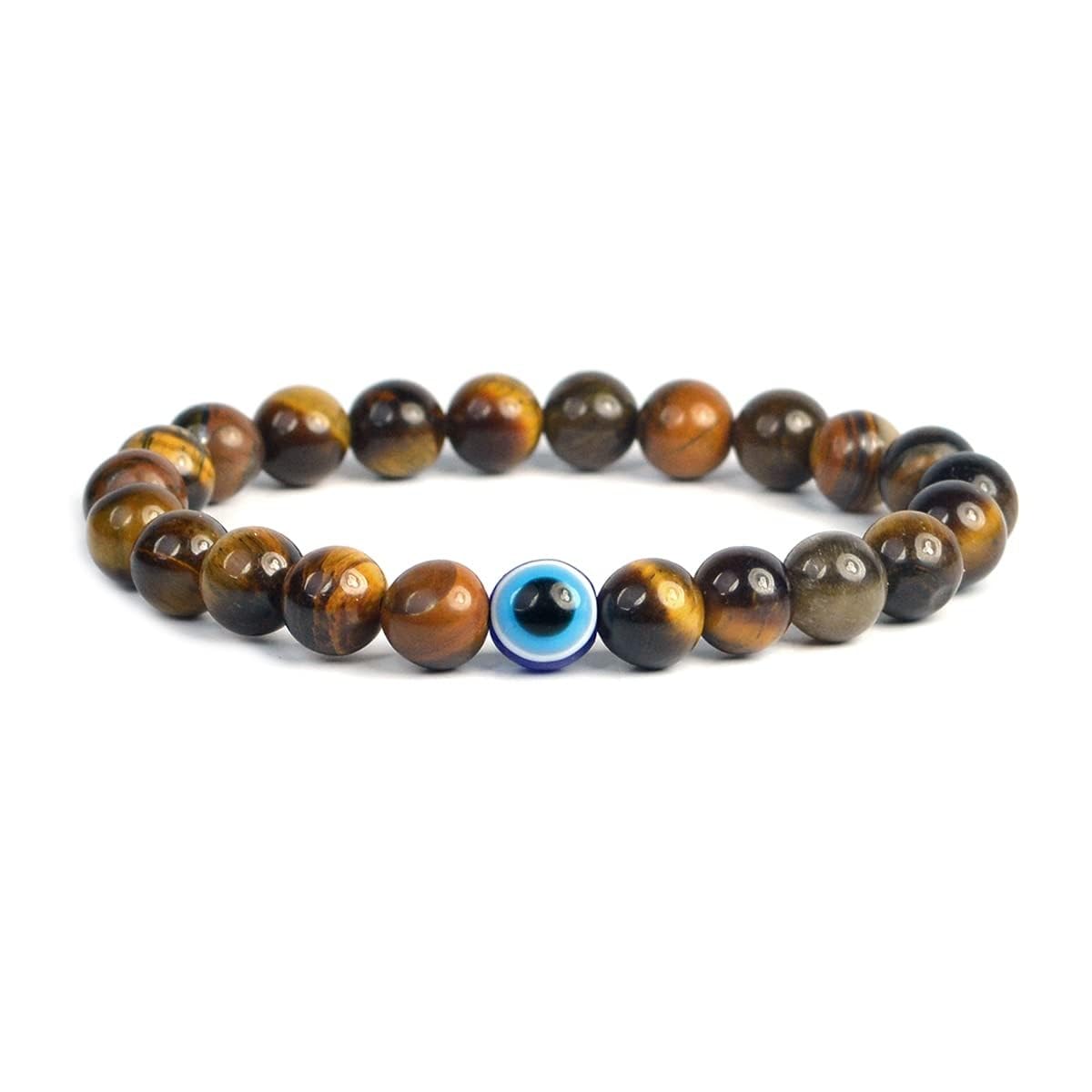 Aanya Gems Products Evil Eye Bracelet Citrine Rose Quartz, Tiger Eye, Lava, Onyx, Quartz, Amethyst Crystal Stone Bracelets (Tiger Eye with Evil Eye) with Lab Certificate (B0CM44DDHQ) Amazon Price History, Amazon Price Tracker
