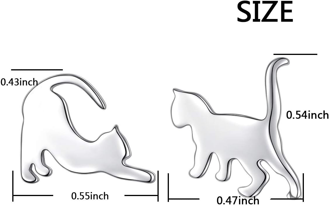 925 Sterling Silver Cute Animal Cat Stud Earrings for Women Birthday Gift Cat Lover Jewelry - Image 6