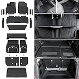JOULARISE Floor Mats Set for 2018-2026 Honda Odyssey, All Weather TPE Backrest Mat Trunk Mat Cargo Liner for Stowed Flat 3rd-Row Seating and Well Area Accessories(Full Mats Set for Full Coverage)