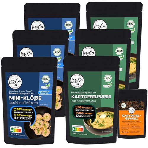 LOWER CARB KARTOFFELPRODUKTE KOMBI-SETS | stark kohlenhydratreduziert | kalorienreduziert | protein- und ballaststoffreich | bio (3x MINI-KLÖßE + 3x PÜREE)