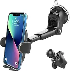 Suporte Veicular Celular GPS Universal Smartphone Ventosa Gruda Painel Carro Trava Automática Anti Queda Waze Uber PREMIUM, ECOM SUPRIMENTOS