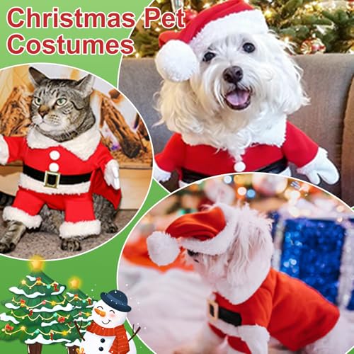 Kleidung für Haustiere Weihnachtsmann, Haustier Weihnachtskostüm, Katze Hund Weihnachtskostüm, Weihnachten Haustier Kleidung, Für Neujahr Christmas Party Cute Cats and Dogs Kostüm(L)