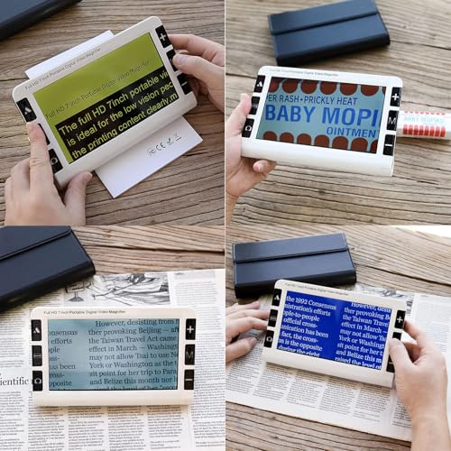 Tragbare digitale Lupe zum Lesen, 7,0 Zoll Handheld Video Lupe, Elektronische Sehhilfe für Sehschwäche