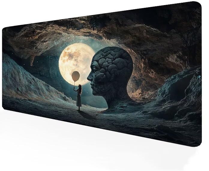 Tapis de souris gamer XXL 1000x400mm lune grand sous main