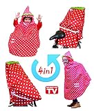 Nachhaltig LUNARI Baby Premium Elite Lucky Cape Neon Safety Fahrradkindersitz Cover, Rot Weiss, One Size