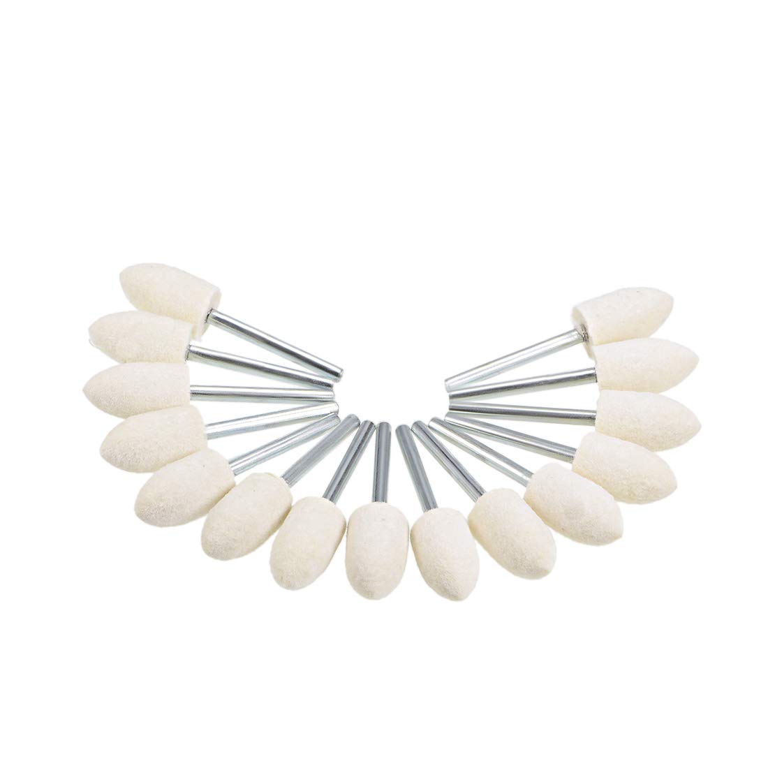 Uxcell 12mm Wool Felt Mounted Points Conical Polishing Bits Burrs