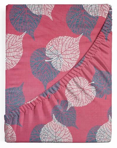 Image of SANMARINO Premium Cloud Cotton 360 Fitted King Bedsheet with 2 Pillow Covers | 300 TC Soft Fabric | Deep Pocket Elasticated Bed Sheet (78 x 72 + 10 Inches) (Raspberry Sorbet)