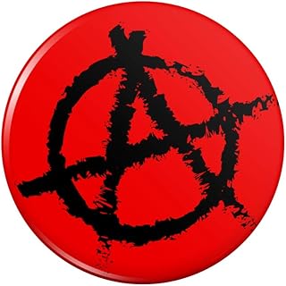 Anarchy Symbol Red Pinback Button Pin Badge - 1