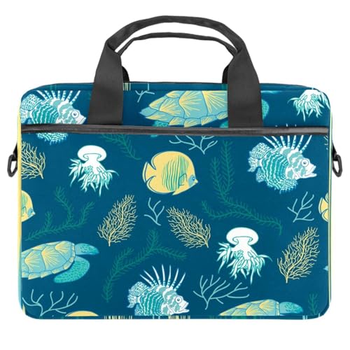 Funda portátil 13.3 pulgadas acolchada con asa de hombro y estampado de corales