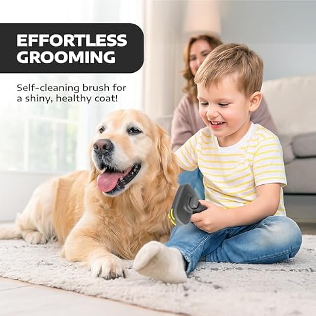 Hertzko Self Cleaning Slicker Brush for Cats & Dogs ¨C Grooming Tool for Shedding Long & Short Hair ¨C Retractable Bristles ¨C Easy-Clean Cat & Dog Deshedding Brush, Painless Detangling - Black-p04fXbFh