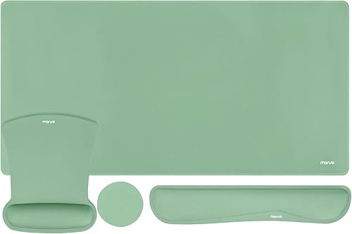 Miniatura 8 de MOSISO Juego de alfombrillas de ratón para teclado, almohadilla grande para gaming y reposamuñecas para teclado, reposamuñecas y posavasos para