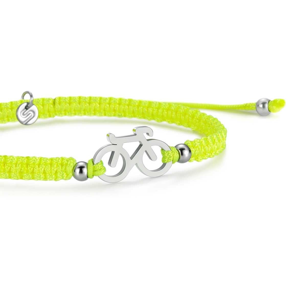 SAILBRACE Bracciale Silver Bike Neon YELLOW BRAIDED