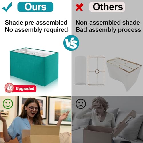 Image of Lynnoland 21 inch Set of 2 Table lamp with USB A+C & AC Outlets, Touch Control 3-Way Dimmable Nightstand Lamps for Bedroom Living Room Office Reading, Green Shade Touch Lamps, 5000K LED Bulbs Included