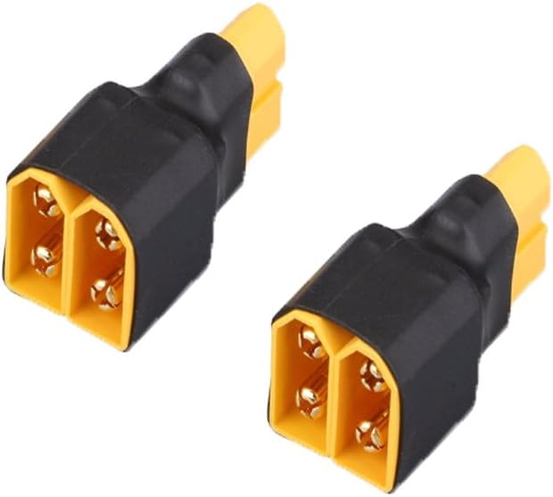 2-Pack XT60 Plug Parallel Connector 2-Male to 1-Female Adapter Splitter for RC NiHM Lipo Battery ESC