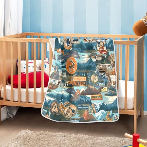 Image of Baby Swaddle Blanket for Boys Girls Soft Warm Stroller Throw Blanket for Newborn Infant Toddler 30X40in Outdoor Recreation Vintage