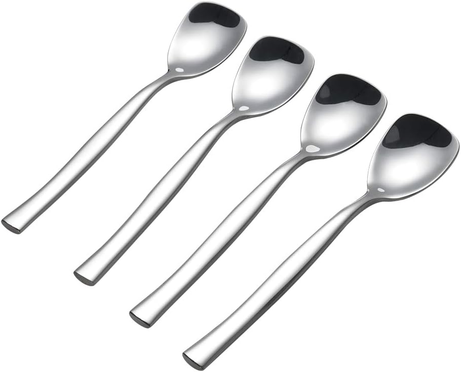 Qqbine Stainless Steel Ice Cream Gelato Yogurt Spoons, 6 Pieces BigaMart