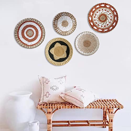 Panier mural tissé chic bohème de 35 cm en relief rustique - 6