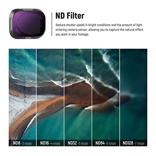 Image of NEEWER ND Filter Set Compatible with DJI Mini 3 /Mini 3 Pro, 6 Pack CPL ND8 ND16 ND32 ND64 ND128 Neutral Density Filter Drone Lens Accessory, Multi Coated HD Optical Glass, Lightweight Plastic Frame