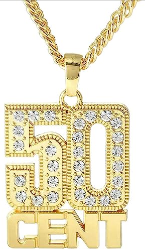 Generic Gold Unisex Adult Hip-Hop Dollar Sign Synthetic Crystal Necklace
