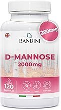 Bandini® D-Mannose for Cystitis 2000 mg - Pure High Strength D Mannose - 120 Capsules - Food Supplement for Wellbeing and Support of The Urinary Tract & Bladder Health - 100% Vegan & GMO Free