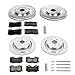 Power Stop K5823 Front and Rear Z23 Carbon Fiber Brake Pads with Drilled and Slotted Brake Rotors Kit For Infiniti FX50 M37 M56 Q50 Q60 Q70 Q70L