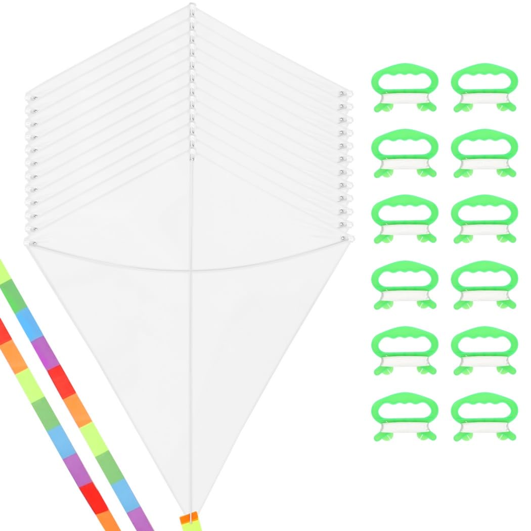 Cerf-volant blanc pour enfants - Jouet créatif à colorier - Cerf-volant avec émerillon et ligne