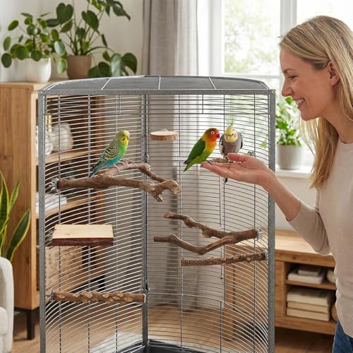 Perchoir pour perroquet contre l'ennui jouets bois anti-piquage oiseau - 8