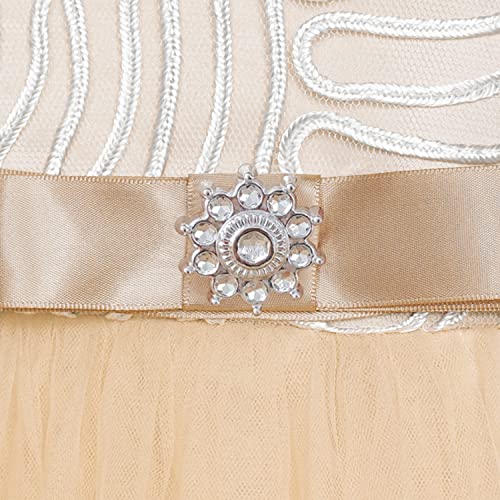 Sunny Fashion Flower Girls Dress Blue Belted Wedding Party Bridesmaid Size 4-124