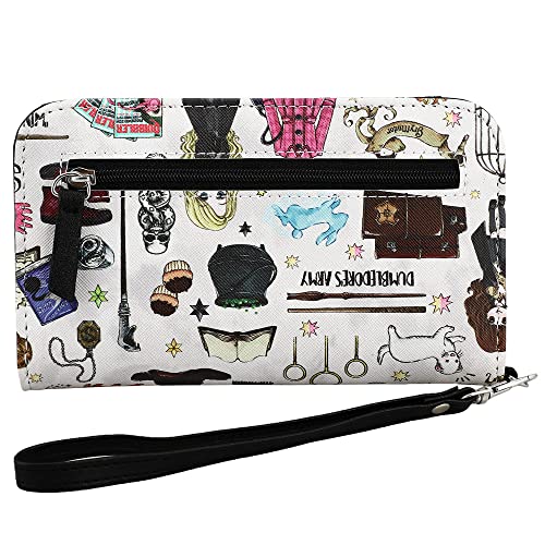 Bioworld Harry Potter Hogwarts Chibi Characters & Icons All Over Print White Tech Wallet2