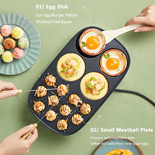 Máquina eléctrica para Takoyaki, antiadherente, 2 velocidades miniatura 7