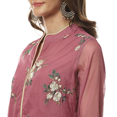 Image of BIBA Women Art Silk Straight Solid Suit Set