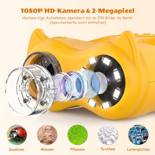 OAEBLLE 2in1 Kindermikroskop mit Fernglas, 1000X, 1080P HD, ab 3 Jahren – Ansicht 4