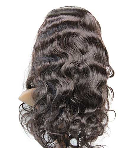Beautiful 20' Lace Front Human Wig For Black Woman Long Lace Wig Cambodian Virgin Remy Human Hair Body Wave Color #1B Off Black