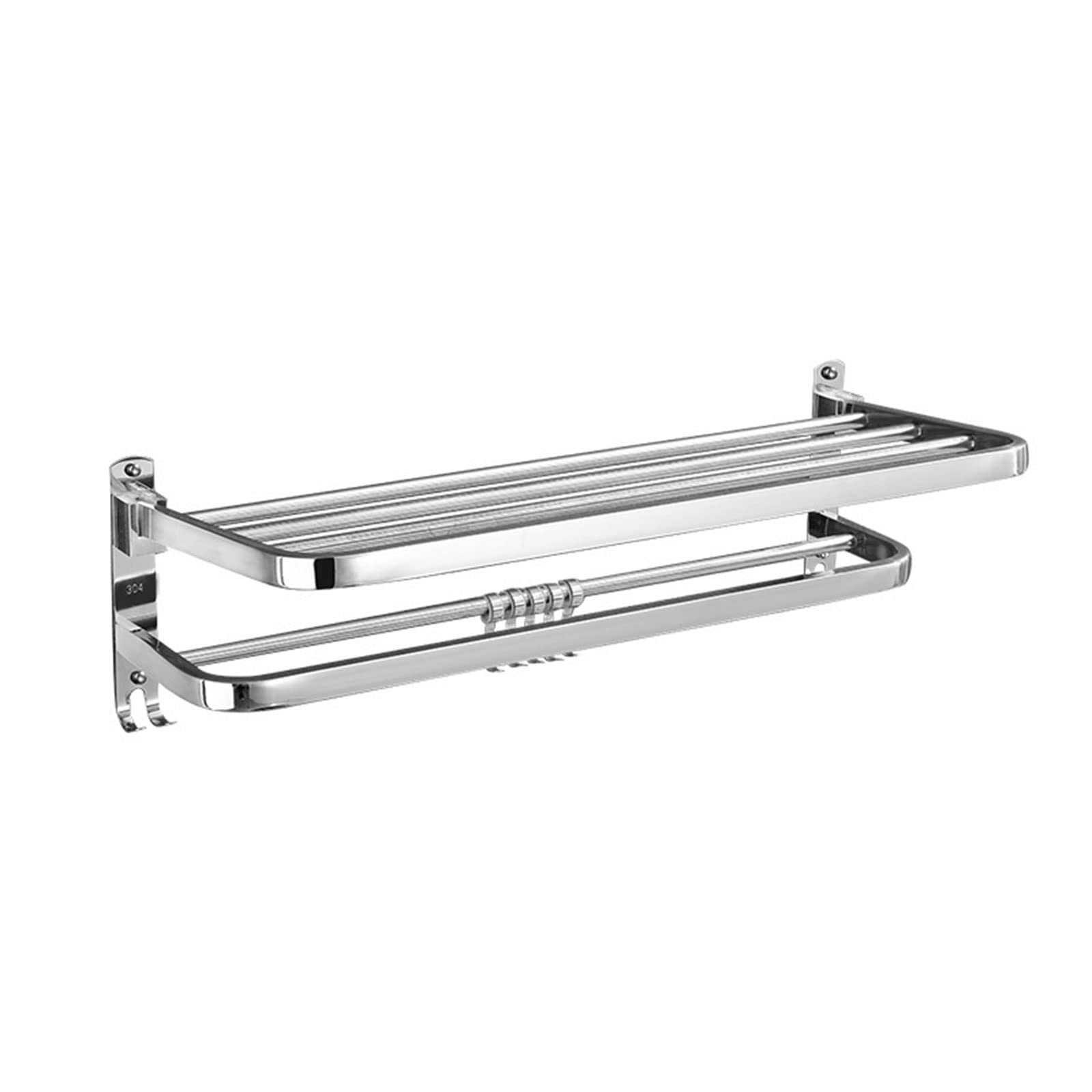 Corner Shower Caddy Stainless Steel Wall Mounted Bathroom Shelf Storage Organizer for Toilet Dorm and Kitchen 80cm