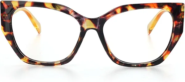 HGIOOIGH Reading glasses Woman Blue light block Oversized Irregular Cat eye Frame