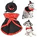 ZUNEA Dog Costume for Halloween Pet Cloak with Wizard Hat and Bell Ring Funny Puppy Vampire Cape Clothes Cosplay Party Outfits Small Dogs Apparel for Halloween M