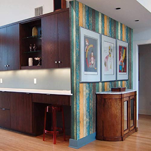 Image of Oren Empower Self Adhesive Multicolor Stripe Pattern Wallpaper | Peel & Stick PVC Vinyl Waterproof Decorative Wall Covering for Bedroom, Living Room, Dining Hall and Master Room (45 x 330cm)