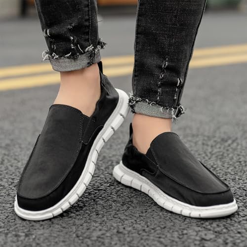 Men's Casual Shoes Men Lightweight Comfortable Soft Breathable Canvas Loafers Boat Shoes Sneakers Walking Slip-On Flat 6