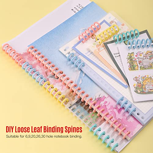 lyrlody 10 Stück 30 Loch Bindekämme Loseblattordner, kann etwa 85 Blatt Papier halten, zylindrisches Ringdesign, für A4 A5 A6-Papierbindung 12 * 9.5mm (10PCS)