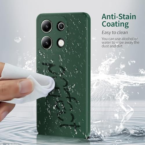 Image of DIZORO Compatible with Mi Redmi Note 13 5G Back Cover with Upgraded Square Edges for Camera Protection Shockproof Flexible Matte Liquid Silicone Mobile Phone Case (Forest OG)