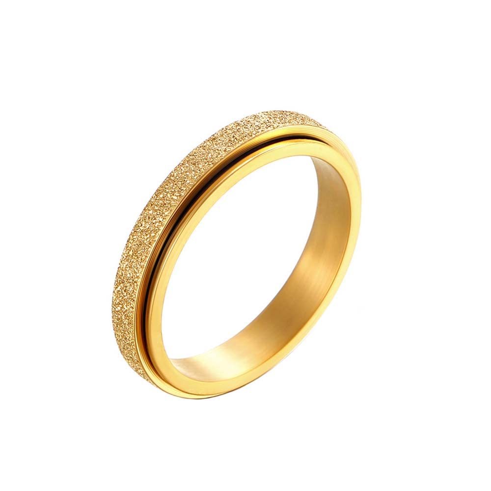 PAURO Women's Men's 2mm/4mm/6mm/8mm Sandblast Finish Lucky Worry Ring Band