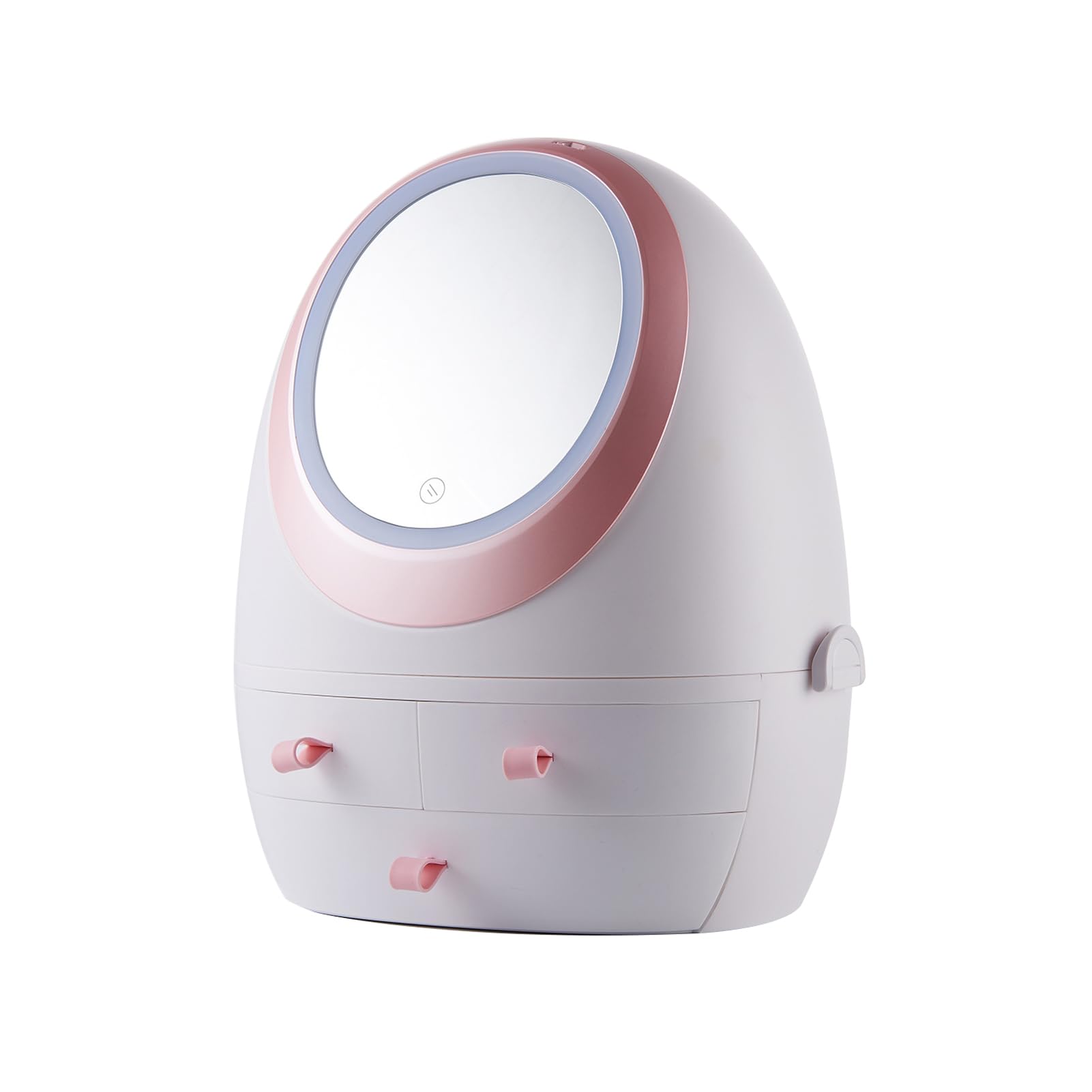 XYXHEII Organizador De Maquillaje con Espejo, Organizador De Cosméticos, Cajas Almacenamiento Maquillaje Luz LED, Organizador De Maquillaje para Baño con Cajones